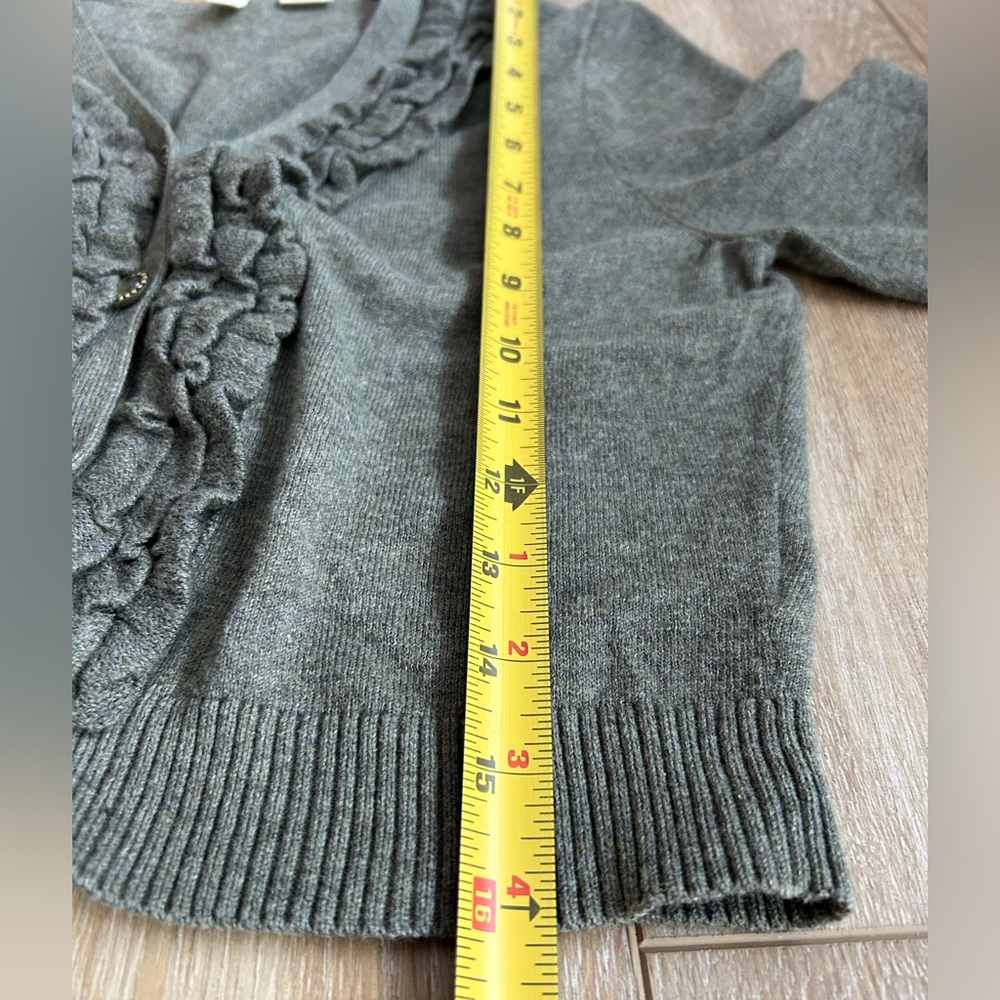 MOTH Goffered Front Ruffle Cardigan Cropped Sweater - Size S - Picture 7 of 8